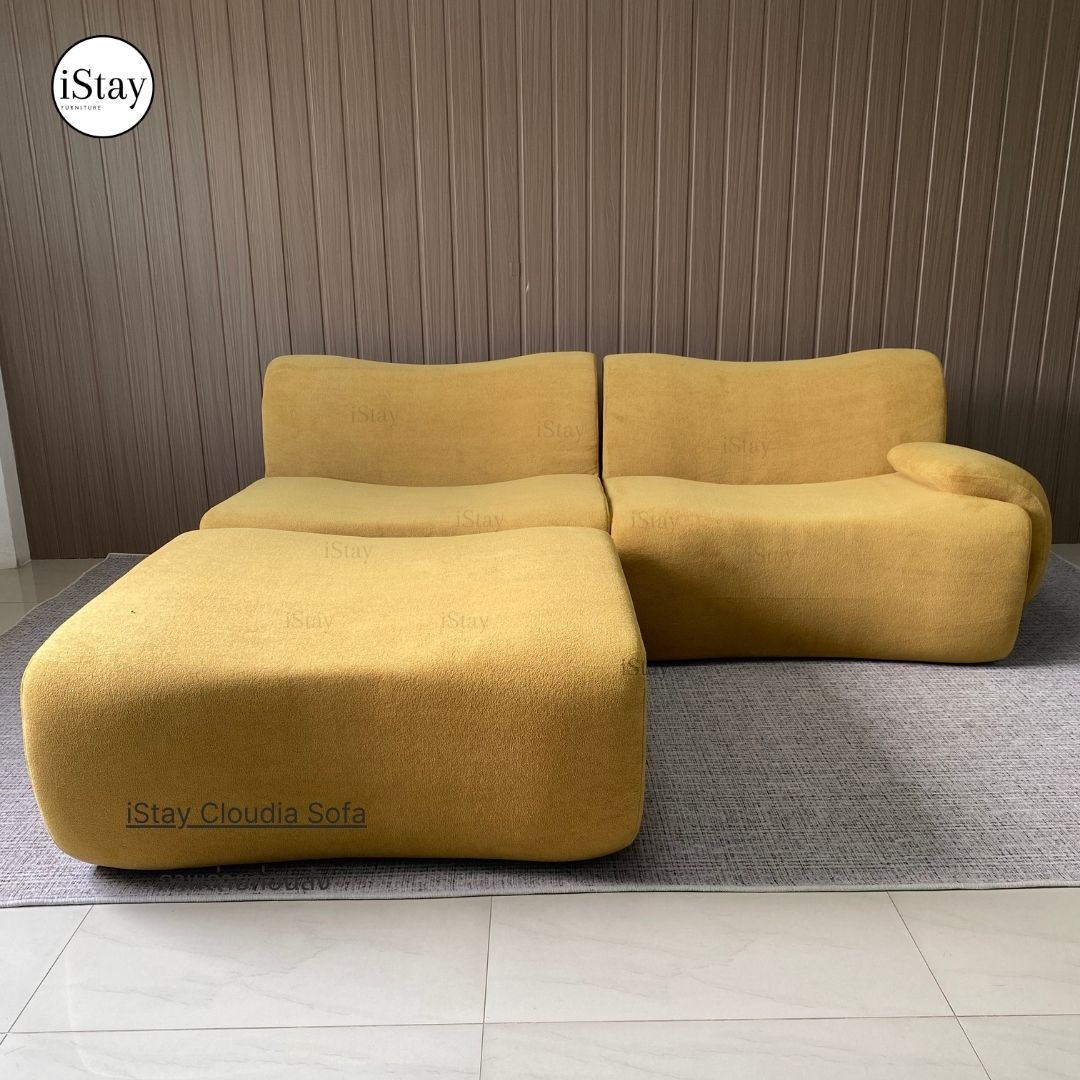 โซฟา เบาะหนานุ่ม นั่งสบาย ดีไซน์โมเดิร์น 2ที่นั่งสตูล  | รุ่น Cloudia (คลาวเดีย) | iStay
