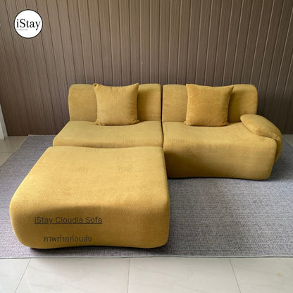 โซฟา เบาะหนานุ่ม นั่งสบาย ดีไซน์โมเดิร์น 2ที่นั่งสตูล  | รุ่น Cloudia (คลาวเดีย) | iStay