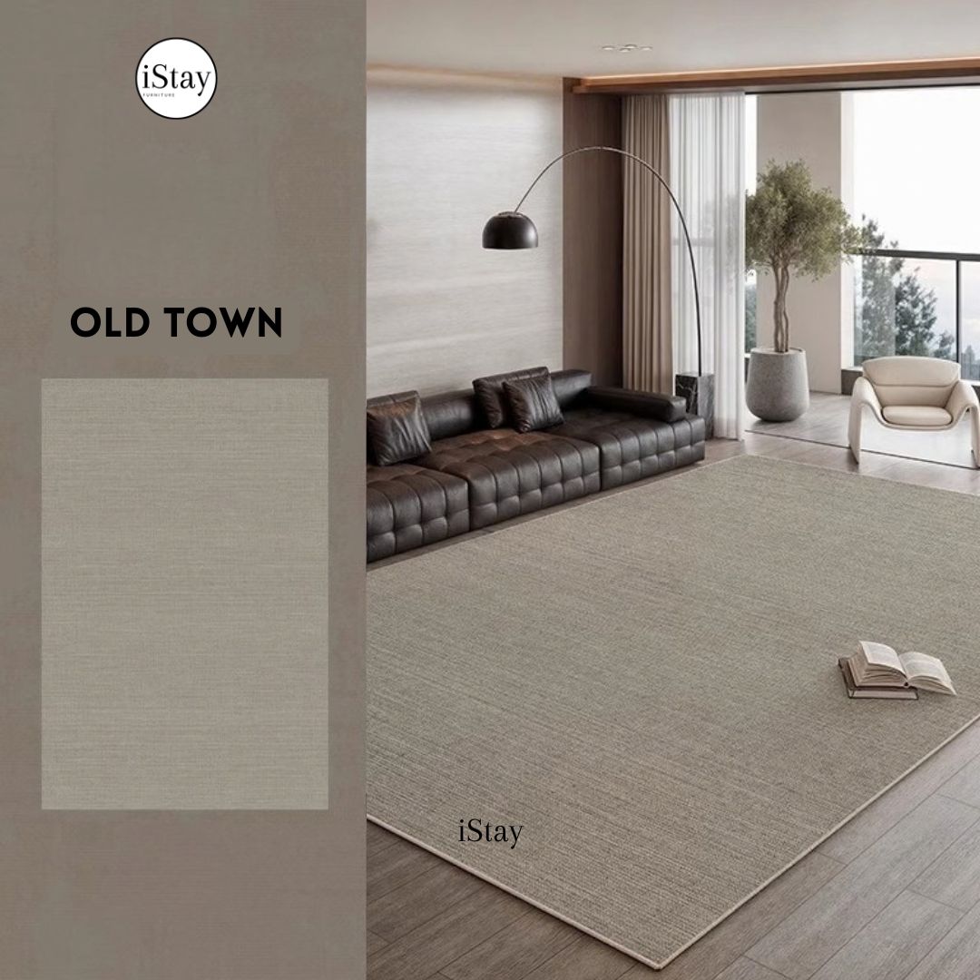 พรมห้องนั่งเล่น กันน้ำ เช็ดง่าย พนมโเดิร์นโทนเทา Breeze Walk Rug Collection | iStay