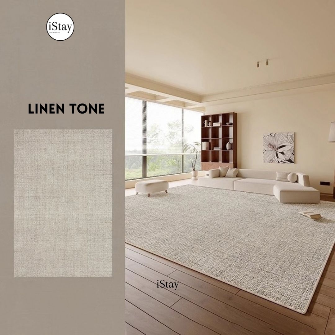 พรมห้องนั่งเล่น กันน้ำ เช็ดง่าย พนมโเดิร์นโทนเทา Breeze Walk Rug Collection | iStay