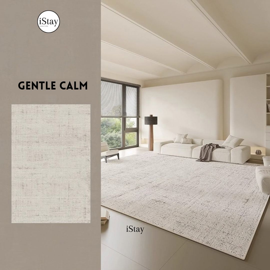 พรมห้องนั่งเล่น กันน้ำ เช็ดง่าย พนมโเดิร์นโทนเทา Breeze Walk Rug Collection | iStay