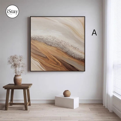 ART002 | ภาพตกแต่งผนัง Canvas โทนเอิร์ธ – เลือกกรอบได้