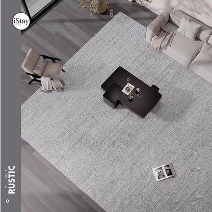 พรมห้องนั่งเล่น กันน้ำ เช็ดง่าย พนมโเดิร์นโทนเทา Breeze Walk Rug Collection | iStay